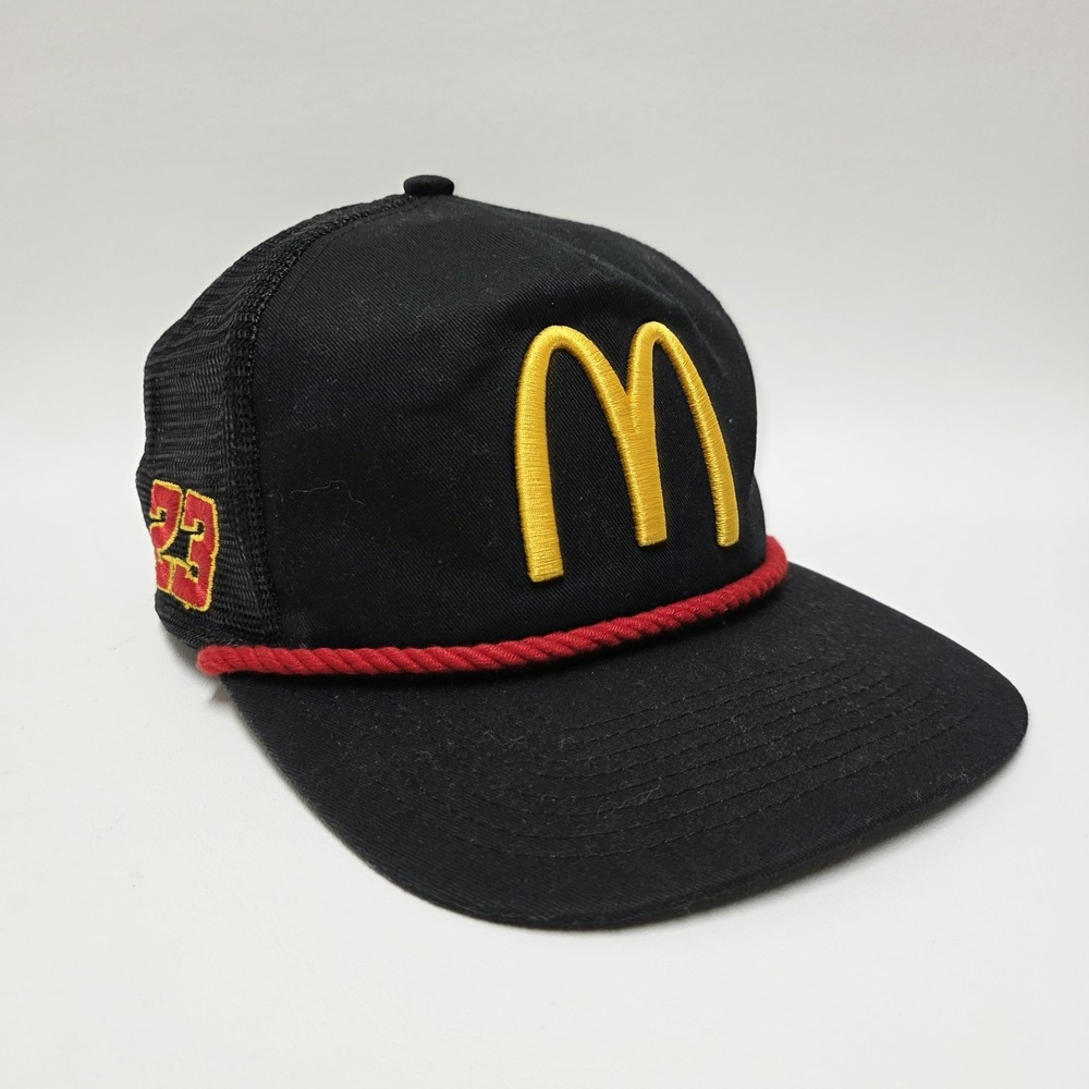 New Era Hat NASCAR 23XI Racing Bubba Wallace McDonald's Trucker Snapback Black